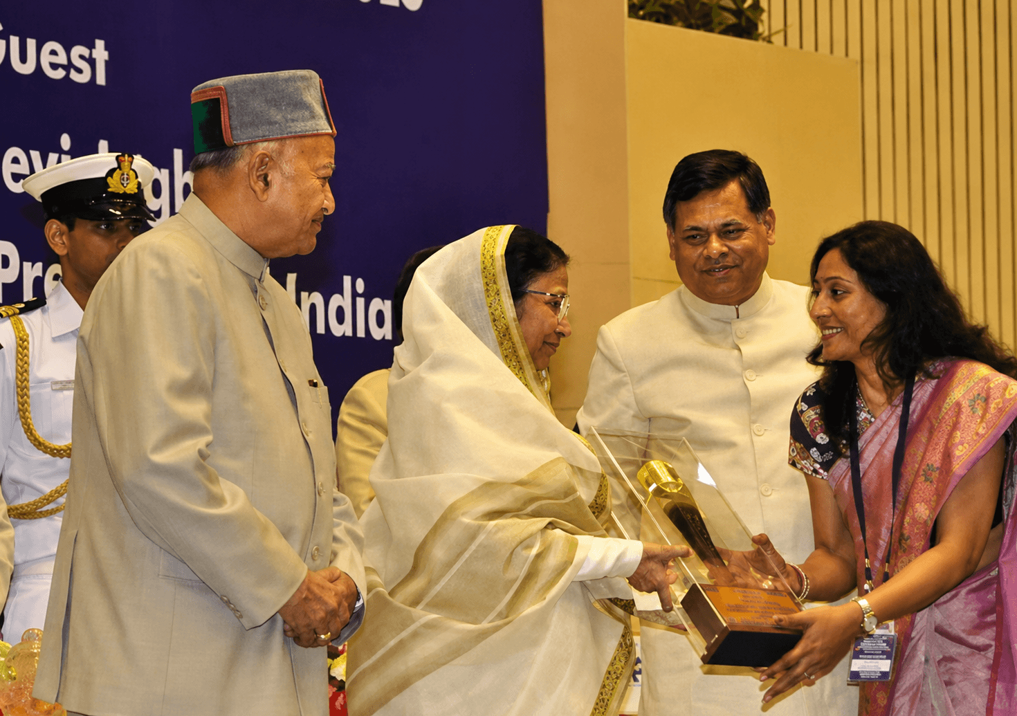 Receiving a National Award from President Pratibha Patil